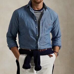 Polo Ralph Lauren Men's Classic-Fit Denim Shirt Blue Size 3XLT